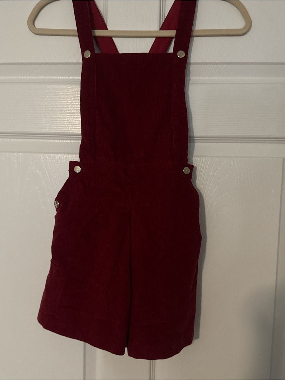 Jacadi Burgundy Corduroy Overall Shorts